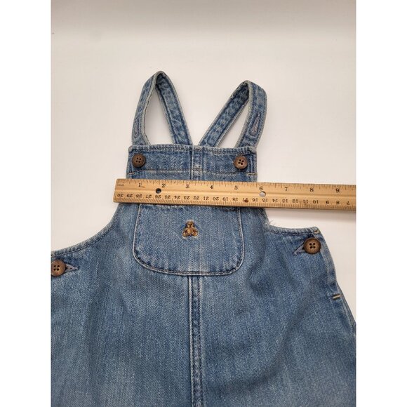 Baby Gap 12-18 Month Soft Denim Overalls Jumpsuit Criss Cross Straps Classic - Picture 9 of 11